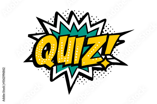 Quiz in comic pop art style. Quiz game icon . Vector illustration eps 10
