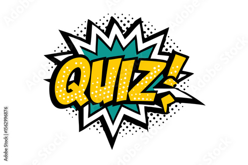 Quiz in comic pop art style. Quiz game icon . Vector illustration eps 10
