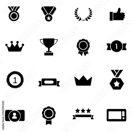 Set of Awards Vector Icons. reward and trophy for championship. Vector illustration