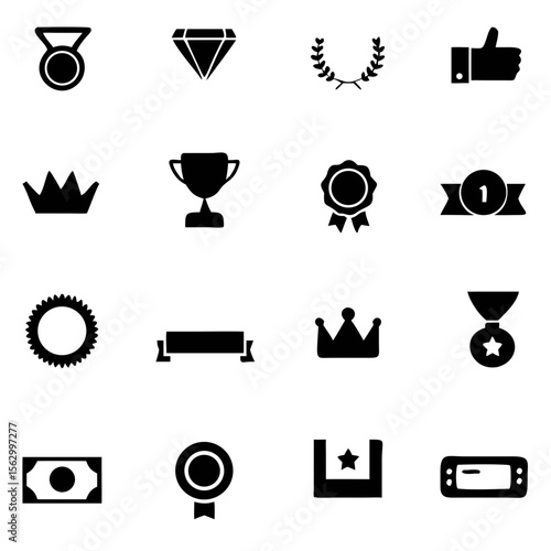 Set of Awards Vector Icons. reward and trophy for championship. Vector illustration