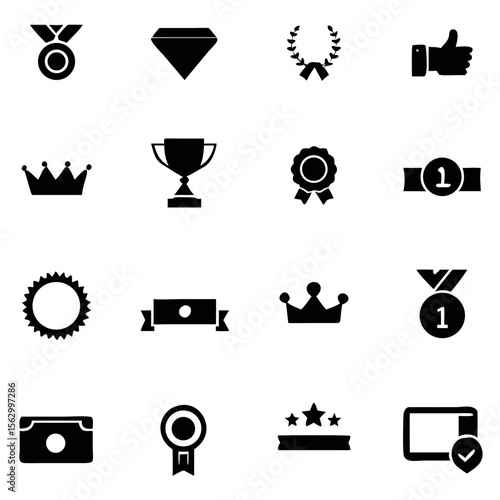 Set of Awards Vector Icons. reward and trophy for championship. Vector illustration