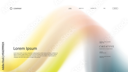 Abstract wave of landing page. fluid gradient website design