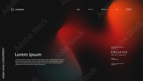 Abstract wave of landing page. fluid gradient website design