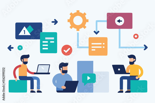 Global business network concept with a man connected to social media icons