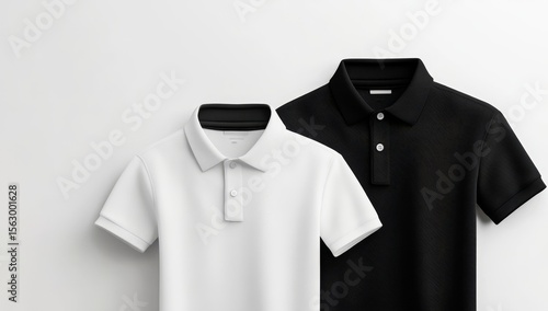 Wallpaper Mural Two blank polo shirts, white and black, on white background Torontodigital.ca