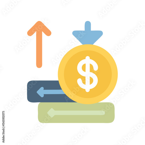 Financial transactions illustration depicting income and expenses flat design