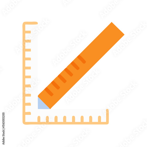 Carpenter square tool showing right angle on black background