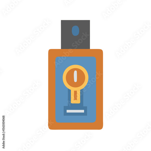 Modern flat icon of a keycard with a keyhole
