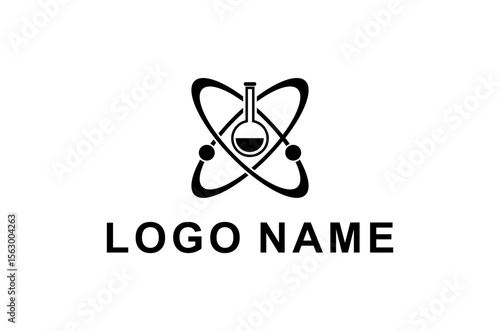 Chemistry physics science, vector design logo illustration
