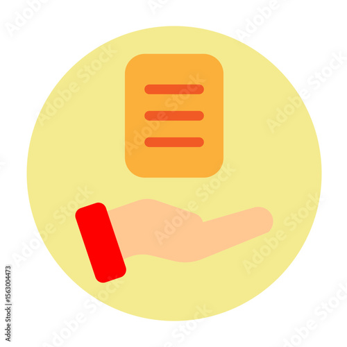 Handing Over Report Vector Flat Icon Design