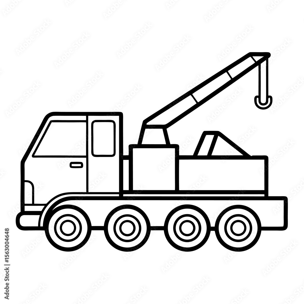 Naklejka premium Modern crane truck design with yellow cyan magenta and black accents on white