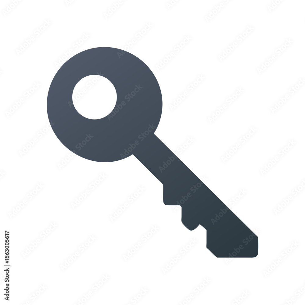 Simple dark gray key illustration isolated on black background Simple dark gray key illustration isolated on black background