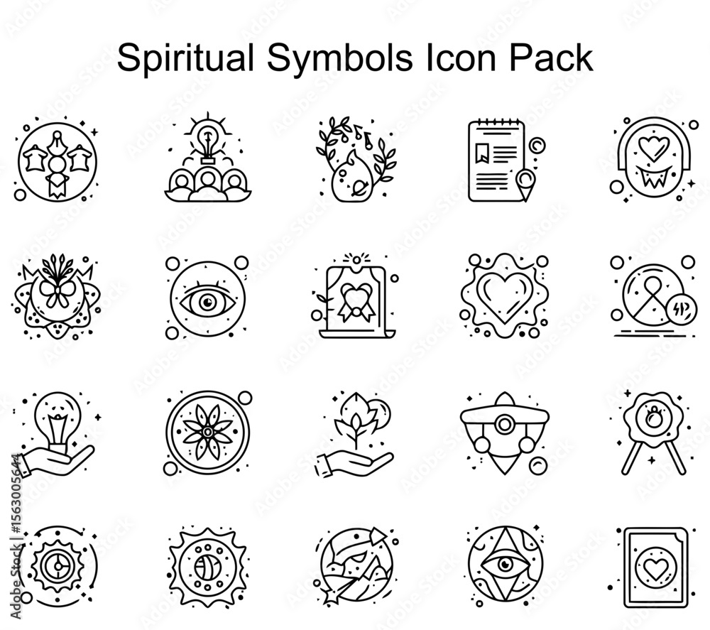 Fototapeta premium Spiritual Symbols Icon Pack