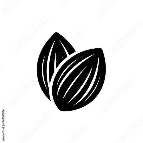Almond icon. Nut vector illustration isolated on white background.