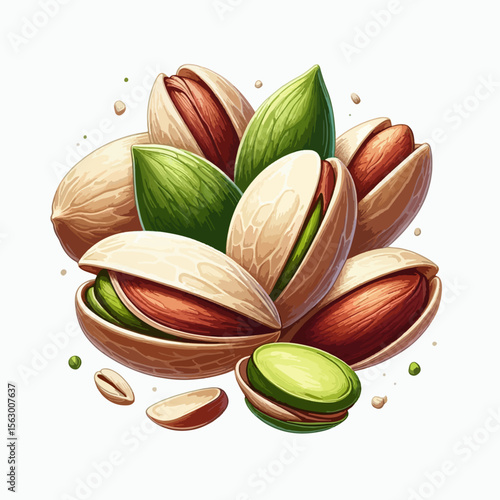 Close-up of a collection of pistachios, some shelled, showcasing their vibrant colors and textures.