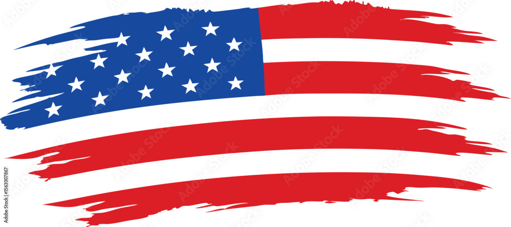 Distressed American Flag Vector Graphic: Patriotic USA Flag Design with Brush Stroke Effect for Independence Day & Memorial Day Celebrations Distressed American Flag Vector Graphic: Patriotic USA Flag Design with Brush Stroke Effect for Independence Day & Memorial Day Celebrations
