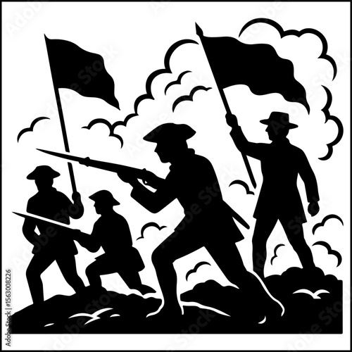 Battle of Bunker Hill Silhouette Vector