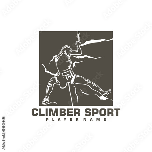 Wallpaper Mural Climber logo design vector. Silhouette Climber Template Illustration. Icon Symbol Torontodigital.ca