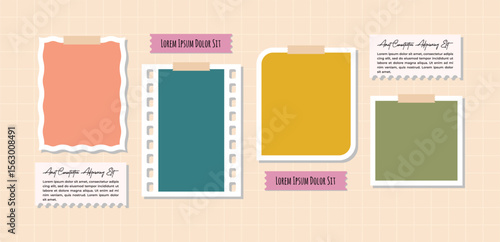 Pictures or photos frame collage, page grid layout abstract photo frames and digital photo wall template