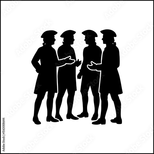 Founding Fathers Group Silhouette Vector