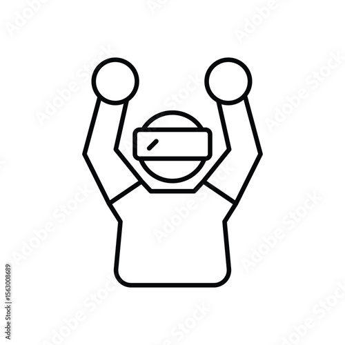 VR Ride Icon vector stock illustration