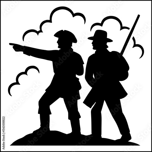 Lewis and Clark Expedition Silhouette Vector