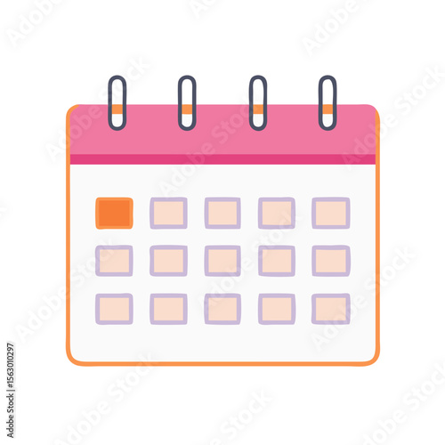 Calendar icon depicting scheduled date events and notifications reminder