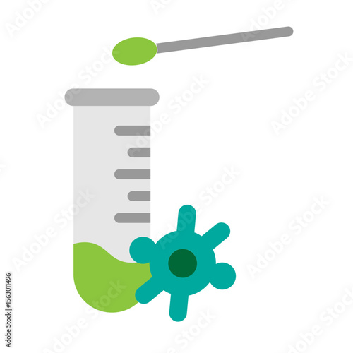 Saliva Collection Tube Vector Flat Icon Design