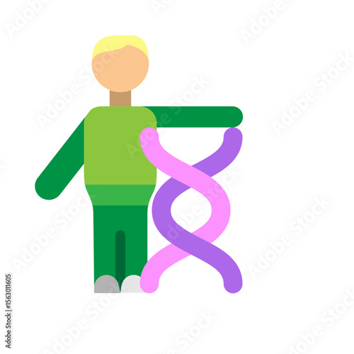 Personality Gene Vector Flat Icon Design