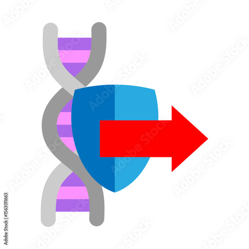 Secure DNA Transfer Vector Flat Icon Design