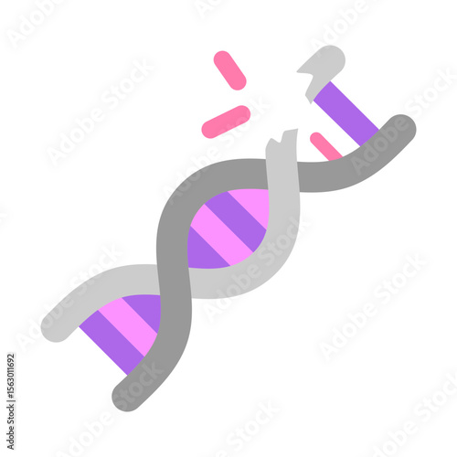 Mutation DNA Vector Flat Icon Design
