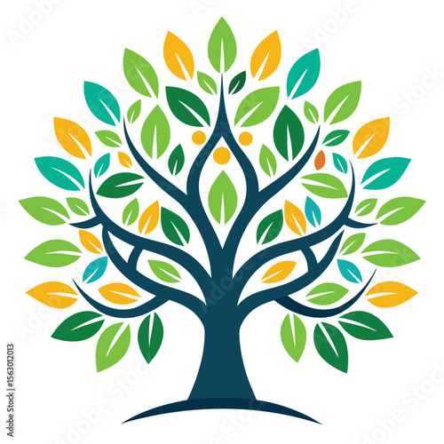 A tree symbolizing connection with intricate, intertwining roots, a thoughtful and complex icon for family and community.