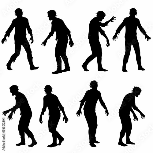 Set of Zombie Silhouettes