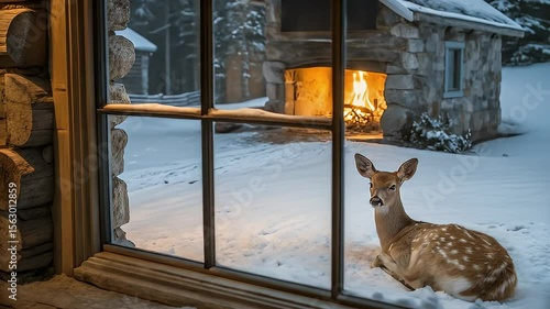 Enchanting Christmas Deer Animated A Winter Wonderland Scene