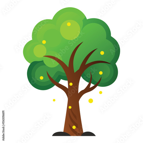 A tree with a single glowing firefly in its branches, a magical and simple icon for imagination and light.