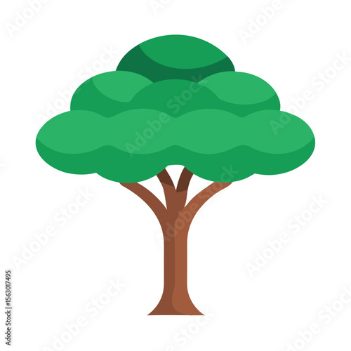 A tree with a thin and flexible trunk, a light icon for flexibility, resilience, and natural grace.