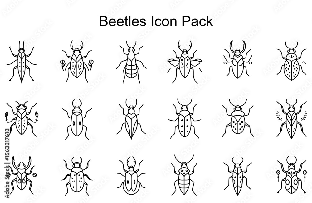 Fototapeta premium Beetles Icon Pack