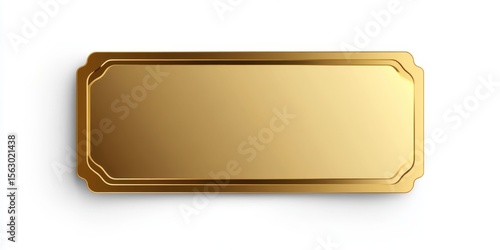 Gold Ticket Placeholder on White Background