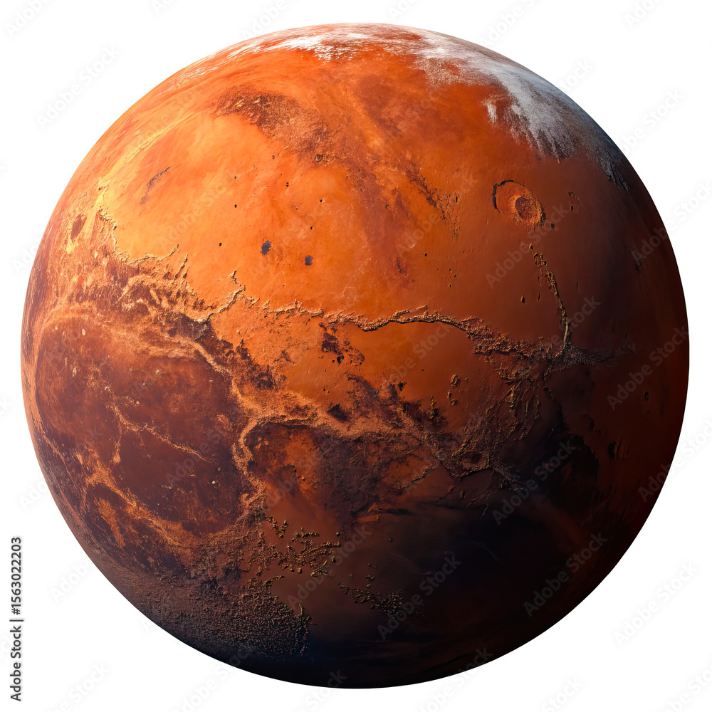 Red Planet Mars Realistic Texture Isolated on Transparent Background Red Planet Mars Realistic Texture Isolated on Transparent Background