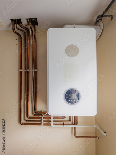 A  combi boiler installation in a flat - Edinburgh, Scotland, United Kingdom