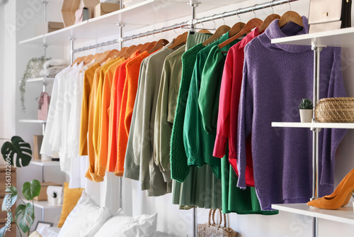 Stylish wardrobe with color...