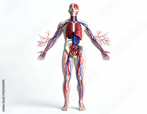 3D Model Human Circulatory System Anatomy - Full Body