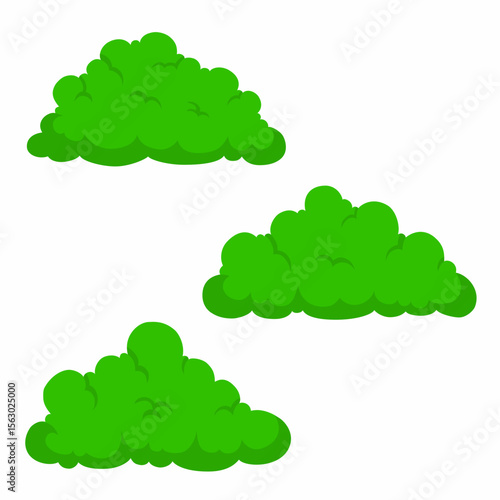 collection of green bush theme designs, vector files