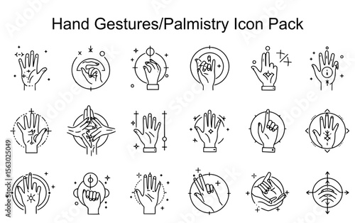 Hand Gestures/Palmistry Icon Pack