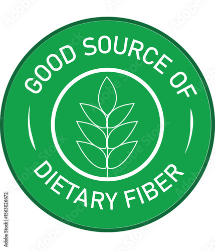 Green good source of dietary fiber label design
