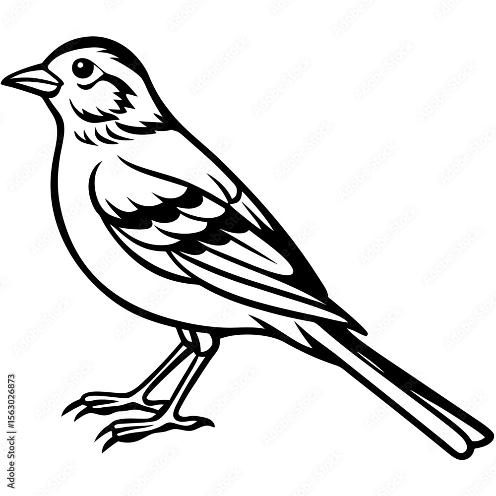 Obraz premium Yellowhammer Outline Bird Vector Design