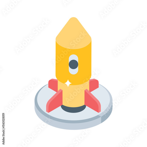 Here is an isometric style icon of startup launch process