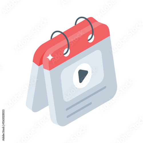 Grab this isometric icon showing marketing schedule planner