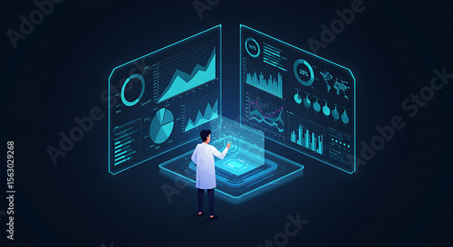 man and woman on digital background