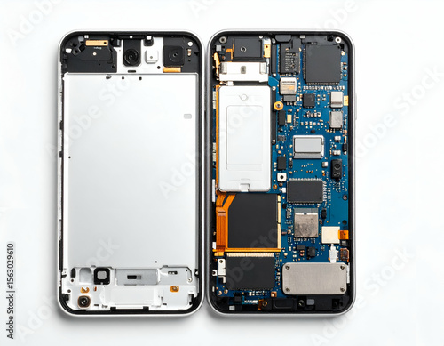 Smartphone Exploded View Internal Components & Circuitry